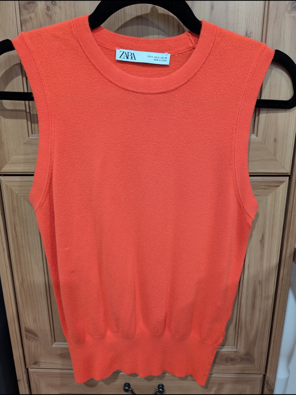 Zara Sleeveless Knit Tank Top Coral Pink